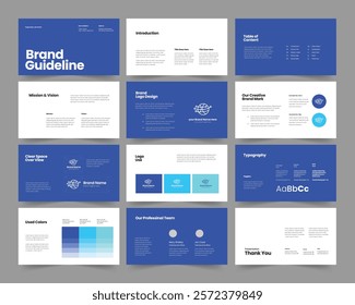 Brand guideline template, Brand Identity presentation design, Brand guideline presentation template 