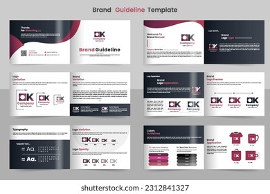 Brand Guideline Template landscape  brand manual Brand guide Brand Book