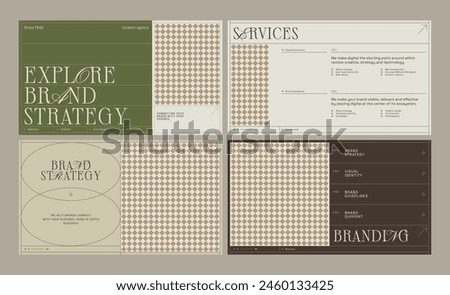 Brand guideline template set to create visual identity of your company