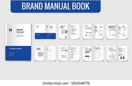 Brand Guideline Template Brand Style Guide Book Brochure Layout Book Brand Manual Blue Brand Guideline Template