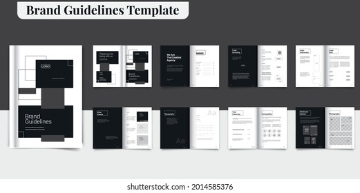 Brand Guideline Template Brand Style Guide Book Brochure Layout Brand Book Brand Manual Style guideline