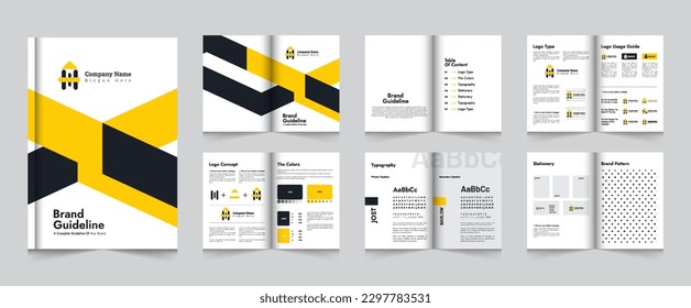 Brand Guideline Template Or Brand Style Guide Book Brochure Layout Template Design
