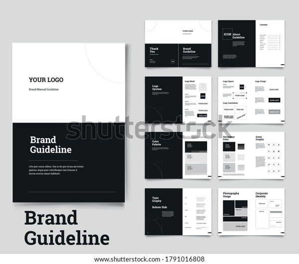 Brand Guideline Template Brand Style\
Guide Book Brochure Layout Brand Book Brand\
Manual