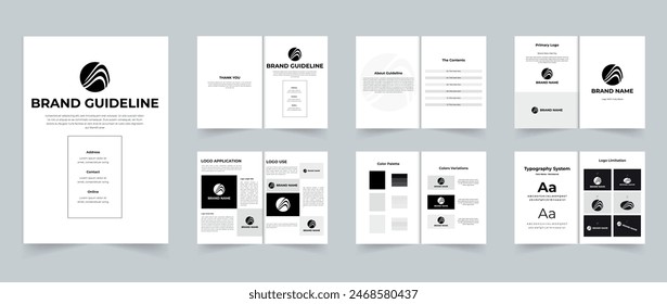 Brand Guidelines design Or Brand Manual Presentation Template 12 pages design