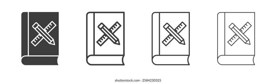 Brand guidelines icons set. Liner outlined and flat black color