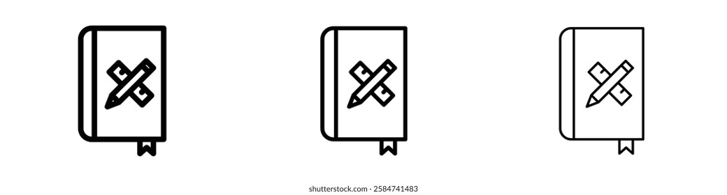 Brand guidelines icons in three different stroke lines