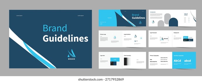 Lineamientos de marca o Plantilla de diseño de identidad de marca, diseño profesional y creativo