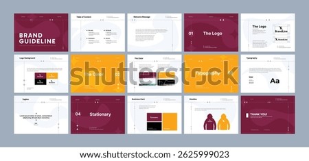 Brand Guidelines identity presentation. Logo Guideline template. Landscape Brand Guidelines. Vector illustration.