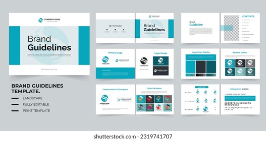 Brand Guidelines Identity template or brand manual layout design