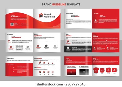 Brand guidelines landscape  template design and logo brand manual layout design and corporate identity	
