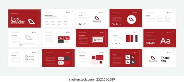 Brand Guidelines poster layout Set. Modern brand identity presentation layout template. Vector illustration.