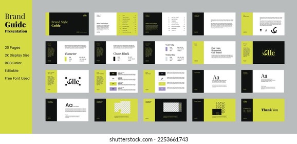 Brand Guidelines Presentation Template. Brand Creation Book for Design Consistency.
