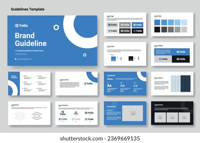 Brand guidelines presentation template or brand identity layout