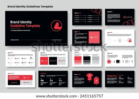 Brand guidelines presentation template and minimal brand identity layout, Brand Manual Logo Book design