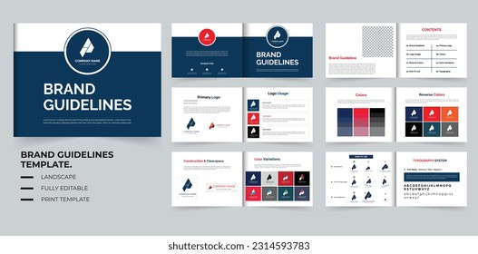 Brand Guidelines template design 12 Pages design