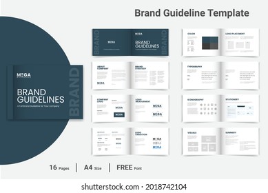 Brand Guidelines template Brand Guideline Brand Manual Template Brand Style Guidelines Branding guideline