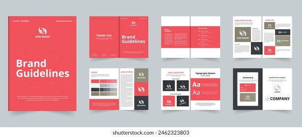 Brand Guidelines Template or Brand Identity presentation or logo guidelines template design