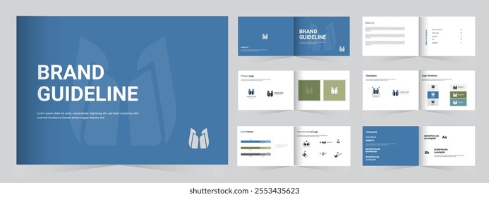 Brand Guidelines Template Landscape, Clean and modern Brand guideline
