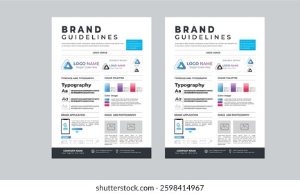 Brand Guidelines Template layout design with Small Business Guide line concept
