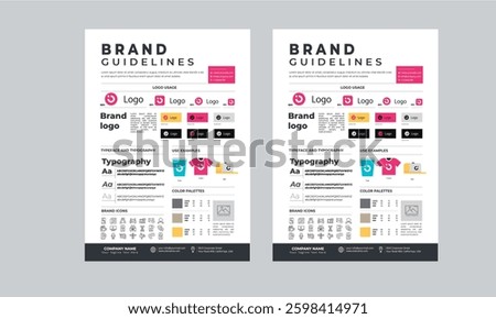 Brand Guidelines Template layout design with Small Business Guide line concept