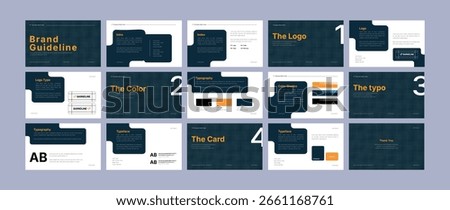 Brand Guidelines Template – Modern Landscape Identity Presentation, Logo Strategy Guide Book Layout, Business Identity Design for Corporate, Medical, Industrial, and Creative Agencies