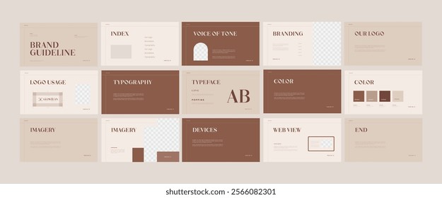 Brand guidelines templates, brand identity presentation, logotype presentations, logo guidelines for business, health, and mental health. vector eps 10