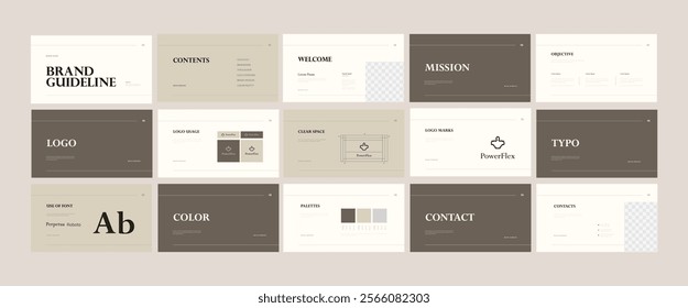 Brand guidelines templates, brand identity presentation, logotype presentations, logo guidelines for business, health, and mental health. vector eps 10