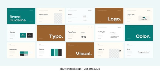 Brand guidelines templates, brand identity presentation, logotype presentations, logo guidelines for business, health, and mental health. vector eps 10