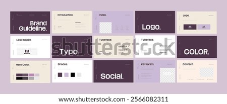 Brand guidelines templates, brand identity presentation, logotype presentations, logo guidelines for business, health, and mental health. vector eps 10