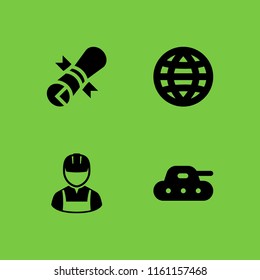 brand icon. 4 brand set with patent, tank, web site and user vector icons for web and mobile app