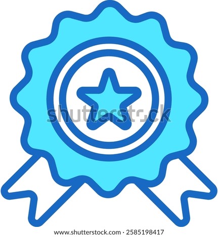 Brand Icon Blue Color Vector Illustration