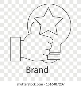 Brand icon concept on transparency background. Business storytelling creative design. Line vector illustration use for you project.