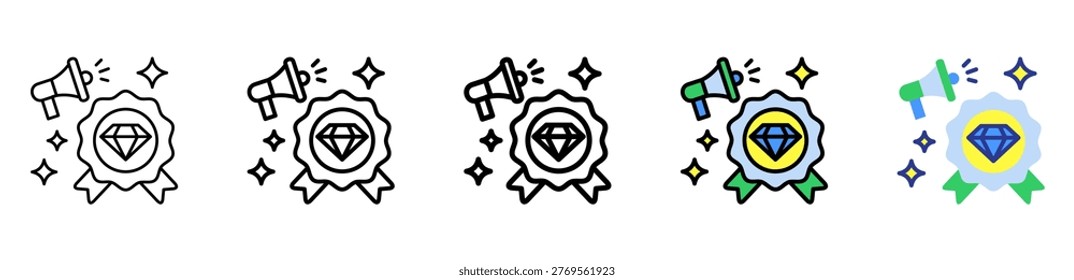 Brand Icon With Differences and Colors Style Illustration