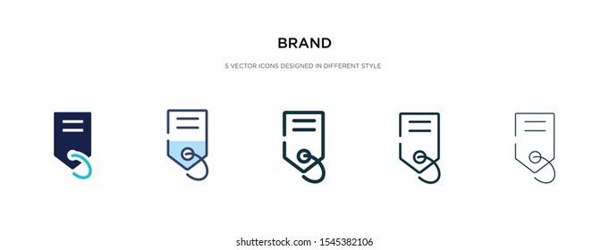 brand icon in different style vector illustration. two colored and black brand vector icons designed in filled, outline, line and stroke style can be used for web, mobile, ui