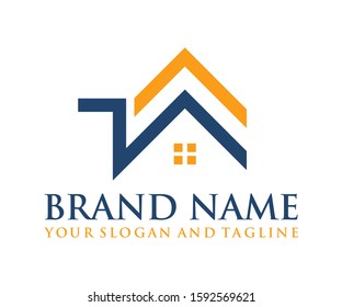 BRAND ICON LOGO ROOF REAL ESTATE HOME DESIGNS VECTOR COMPANY IDENTITY PROPERTY