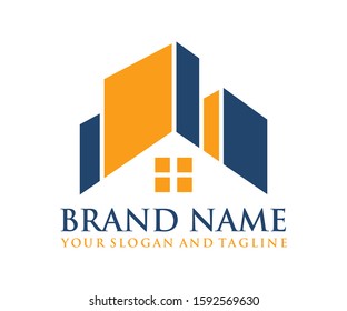 BRAND ICON LOGO ROOF REAL ESTATE HOME DESIGNS VECTOR COMPANY IDENTITY PROPERTY