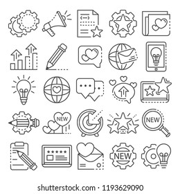 Brand icon set. Outline set of brand vector icons for web design isolated on white background Brand icon set. Outline set of brand vector icons for web design isolated on white background