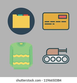 brand icon set. vector set about tank, business card, folder and pullover icons set.