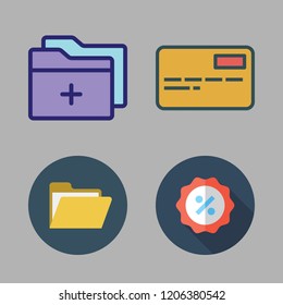brand icon set. vector set about folder, business card and promotions icons set.