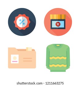brand icon set. vector set about promotions, folder and pullover icons set.