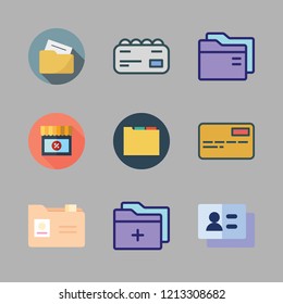 brand icon set. vector set about folder, promotions and business card icons set.