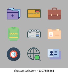 brand icon set. vector set about pullover, web, folder and portfolio icons set.