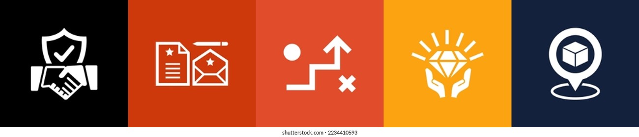 brand icons Infographic design template. Creative concept with 5 options