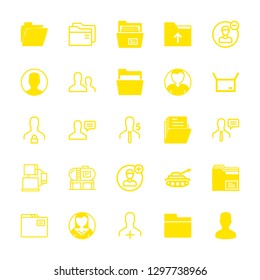 brand icons set with folder, package box and user vector set