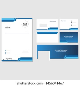 Brand identity bundle blue...template design vector