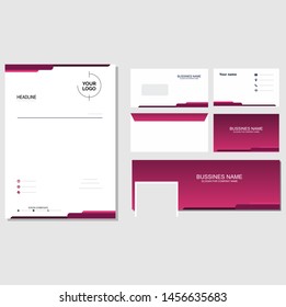 Brand identity bundle red template design vector 1