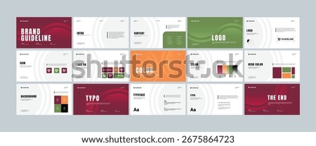 Brand identity design template. Creative brand guidelines layout. Logo and branding strategy guide. Brand manual presentation. Brand strategy design. Logo guideline book.	