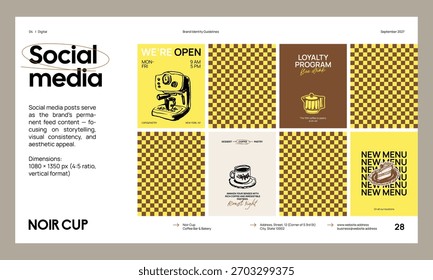 Plantilla de guía de identidad de marca para crear identidad visual de tu empresa. Plantilla para cafetería, panadería, restaurante.
