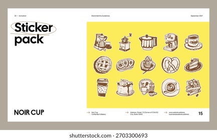 Plantilla de guía de identidad de marca para crear identidad visual de tu empresa. Plantilla para cafetería, panadería, restaurante.