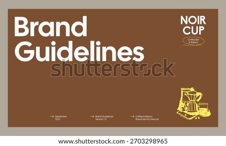 Brand identity guideline template to create visual identity of your company. Template for cafe, bakery, restaurant.